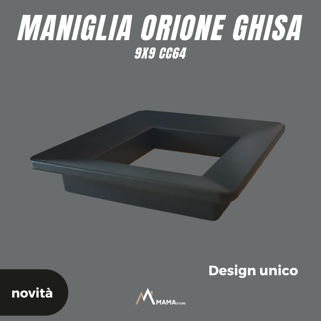 MaMa Store Maniglia Orione Ghisa Grigio Scuro Quadrata in Plastica 90X90 CC64 - Set x 4 Pcs con Viti
