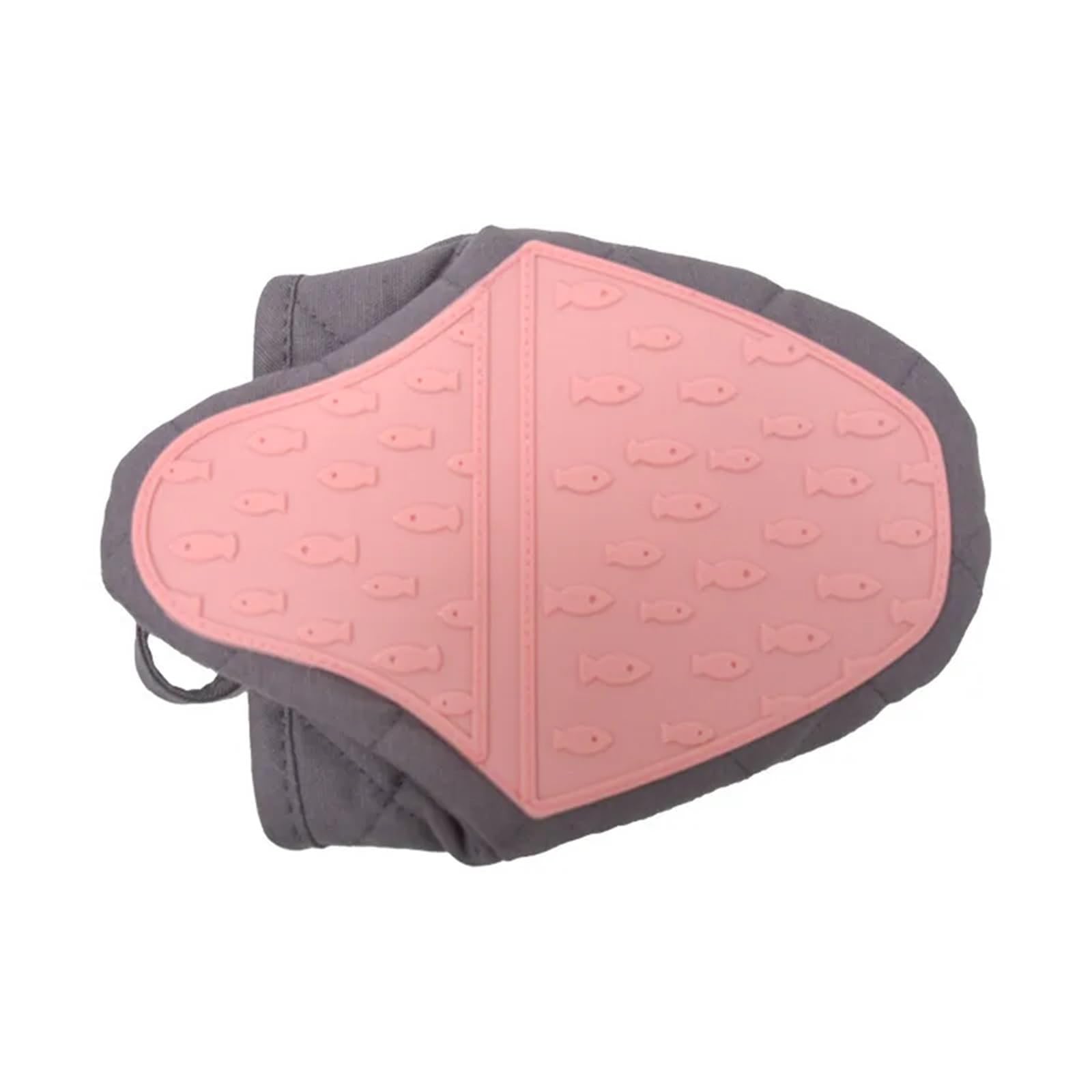 2PCS Fish Shaped Silicone Anti Scald Oven Gloves Kitchen Tray Dish Holder Multi-purpose For Cooking & Baking(Pink)
