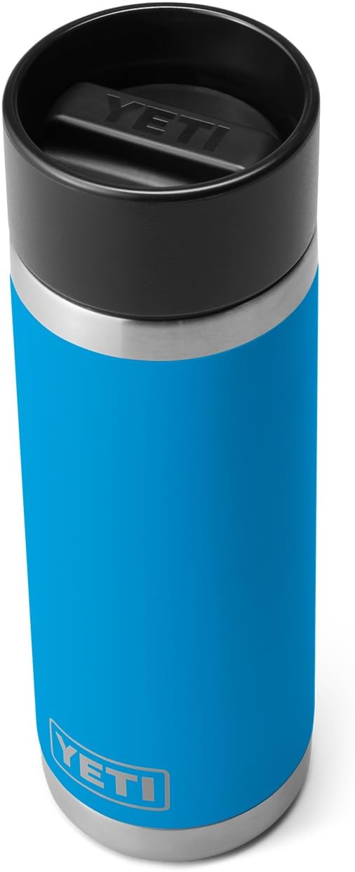 YETI Rambler 18oz Bottle Stainless Steel Vacuum Insulated with Hot Shot Cap, Big Wave Blue, 21071502673