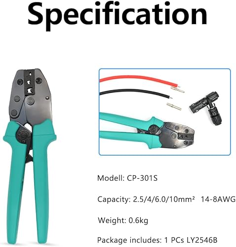 Miniatura 2 de Slocable Herramientas de prensado solares para cables fotovoltaicos de panel solar 141210AWG (2.546mm
