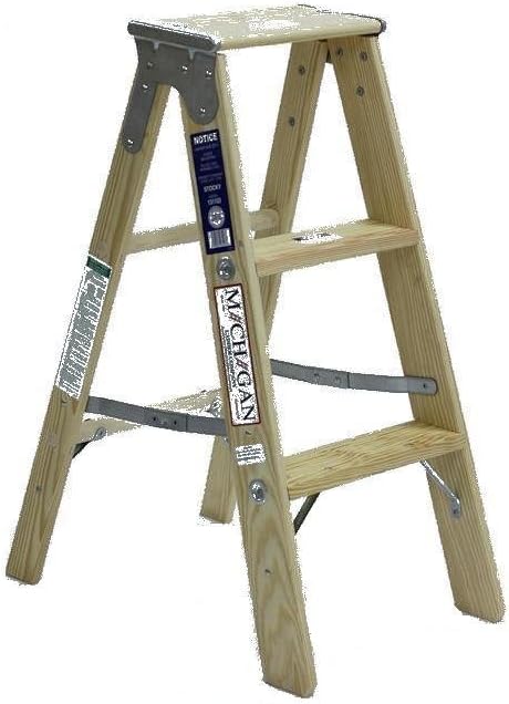 1311-03 250 Pound Duty Rating Type 1 Stocky Wood Stepladder, 3-Foot