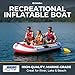 SOLSTICE Inflatable Boat for Lakes, Rivers & Beaches – Heavy-Duty Raft with Swivel Oar Locks, Grab Line & Inflatable Seat – Voyager, 3-Person, White, 7'