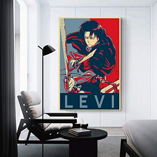 Poster Anime Attack on Titan Levi Ackerman su Tela...
