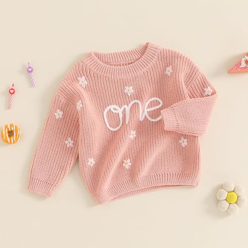 First Birthday Outfit - Girl's 1st Birthday Sweatshirt & Boy's Gift Sweater - Knitted Tops for Fall & Winter3
