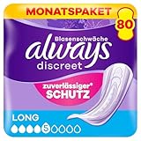 Always Discreet Inkontinenzeinlagen für Frauen Long 80 Stück Rundumschutz Unglaubliche Diskretion