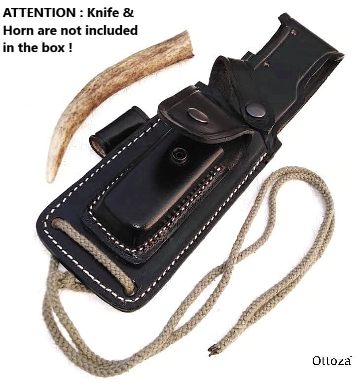 Ottoza Handmade Leather Knife Sheath Side Draw Knife Sheath Bushcraft