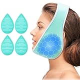 ZNÖCUETÖD Wisdom Teeth Ice Pack Face Head Wrap for Wisdom Teeth Removal Toothache Pain Relief, TMJ, Jaw Ice for Face Oral Surgery, Dental Implant with 4 Reusable Hot Cold Gel Packs (Mint Green)