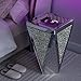 IKIFLY Mirrored Side Table with Infinity Lights, Modern End Table with Crushed Diamond, Silver Nightstand for Office Living Room Bedroom (Remote Control Included)