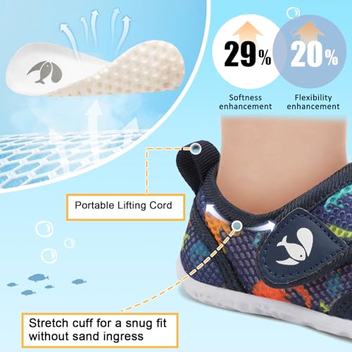 Image of FEETCITY Toddler Water Shoes Boys Girls Swim Shoes Quick Dry Kids Aqua Socks Barefoot for Beach Swimming Pool