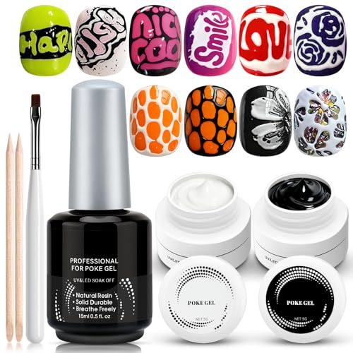 Set de Esmaltes de Gel Blanco y Negro para Uñas miniatura 1