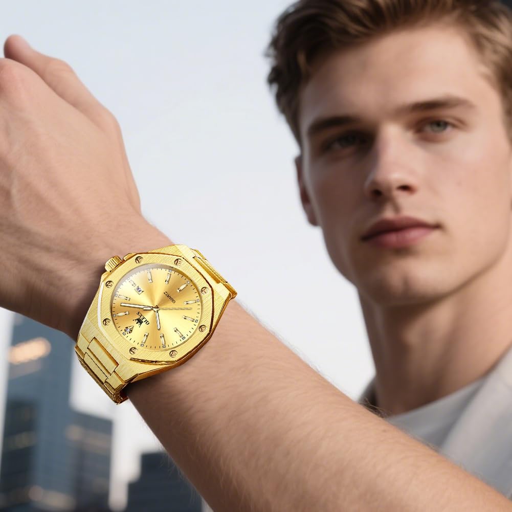 OLEVS Watch for Men Business Diamond Easy Read Men's Wristwatches Analog Luxury Date Stainless Steel Waterproof Luminous Dress Mens Watches