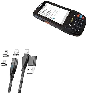 BoxWave Cable Compatible with ScanSKU Android Barcode Scanner Rugged M Series (1D & 2D) - MagnetoSnap PD AllCharge Cable (100W), Magnet PD 100W Charging Cable USB Type-C Micro USB - Jet Black