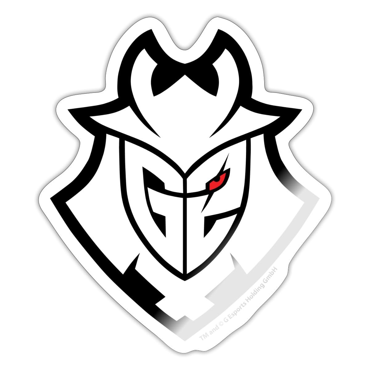Spreadshirt G2 Esports Logo Black Lines Sticker Size S (10 x 10 cm), 10 x 10 cm, White Glossy