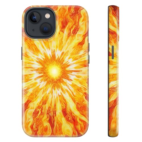 sallvmbek for iPhone 14 Case/iPhone 13 Case,Cute Sun Print Pattern Fashion Aesthetic Design,TPU and Hard PC Protective Shockproof Slim Phone Cover for Women Girly
