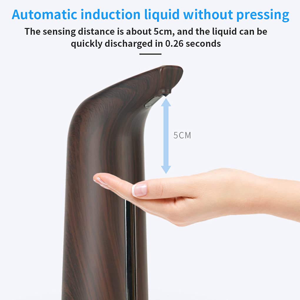 Distributeur automatique à piles sans contact avec capteur infrarouge pour lavage des mains, restaurant, bar, salle de bain, couleur bois foncé