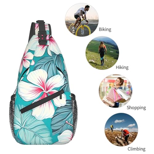 Bolso Sling unisex con diseño de flores tropicales miniatura 5