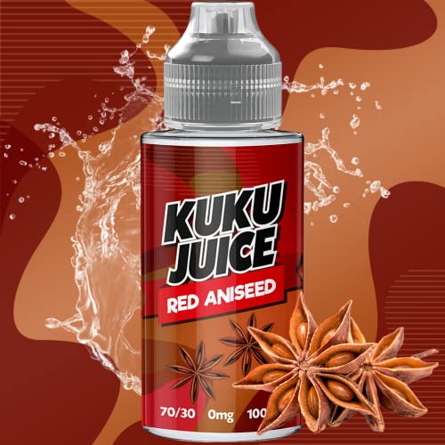 100ml-Red-Aniseed-E-Liquid-70VG30PG-Vape-ELiquid-Vaping-No-Zero-Nicotine-0mg-120ml-Bottle-Short-Fill-Kuku-Juice-E-Liquid