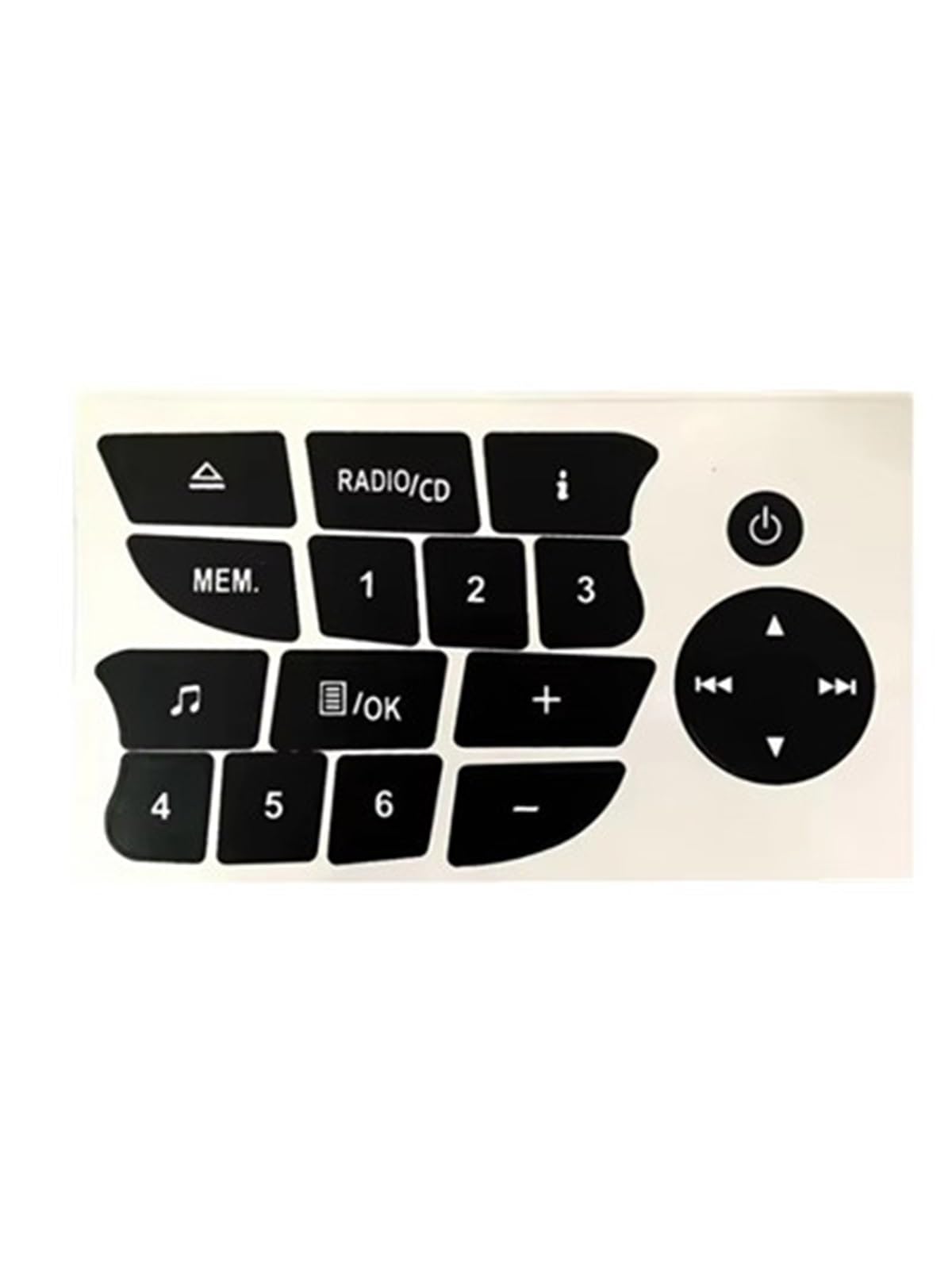 Button Trim Compatible with Twingo for Clio for Megane 2009 2010 2011 Car CD Radio Audio Button Sticker