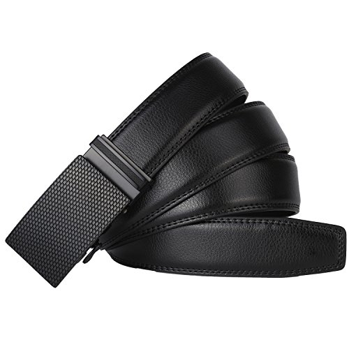Image of Men's Real Leather Ratchet Dress Casual Belt, Cut to Exact Fit,Elegant Gift Box