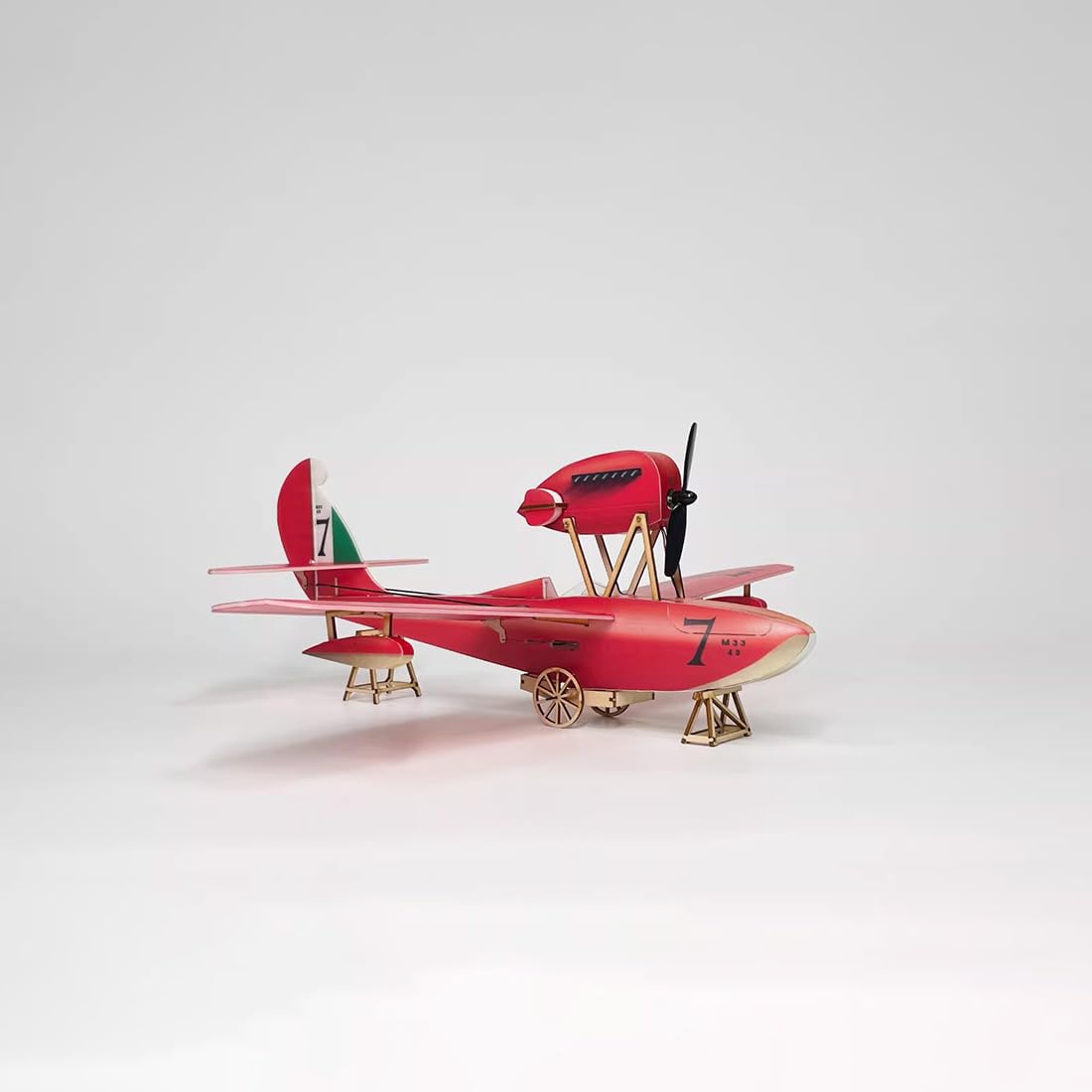 MinimumRC M-33 RC Flugzeug, Gyro-stabilisiert 4CH Ferngesteuertes Flugzeug Starrflügler Flugboot Outdoor Für Erwachsene, Anfänger (Gas Links / 1 Batterie)