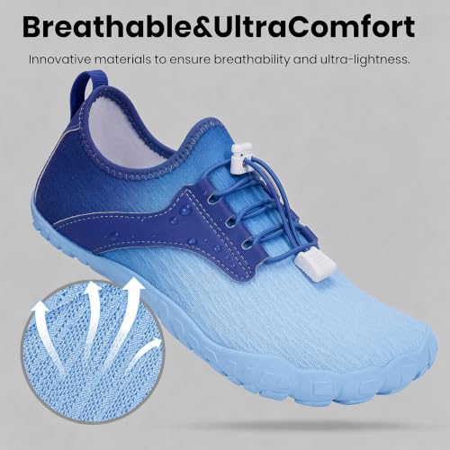 Image of Barefoot Water Shoes for Men Women 2026 Quick Dry Athletic Shoes Non-Slip Wide Toe Aqua Footwear Beach Swim Hiking Kayaking Yoga Outdoor Sport