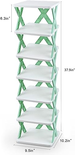 Miniatura 2 de DEARLUREN Zapatero para puerta de niños, espacios pequeños, armario y entrada, organizador de zapatos apilable, delgado, estable y ahorro de espacio