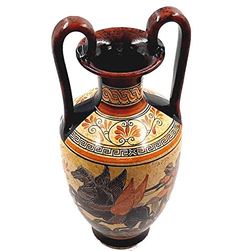 Miniatura 3 de Greek Pottery Amphora Vase 35cm,Paris abducts Helen