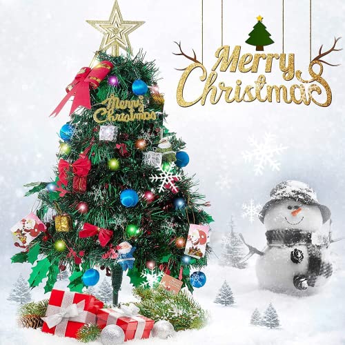 Árbol de Navidad, Adornos creativos en Miniatura para Bricolaje, Fiesta de Festival, árbol de Navidad, Mesa, Escritorio, Decoraciones para Fiestas, 60 cm / 24 in Cover