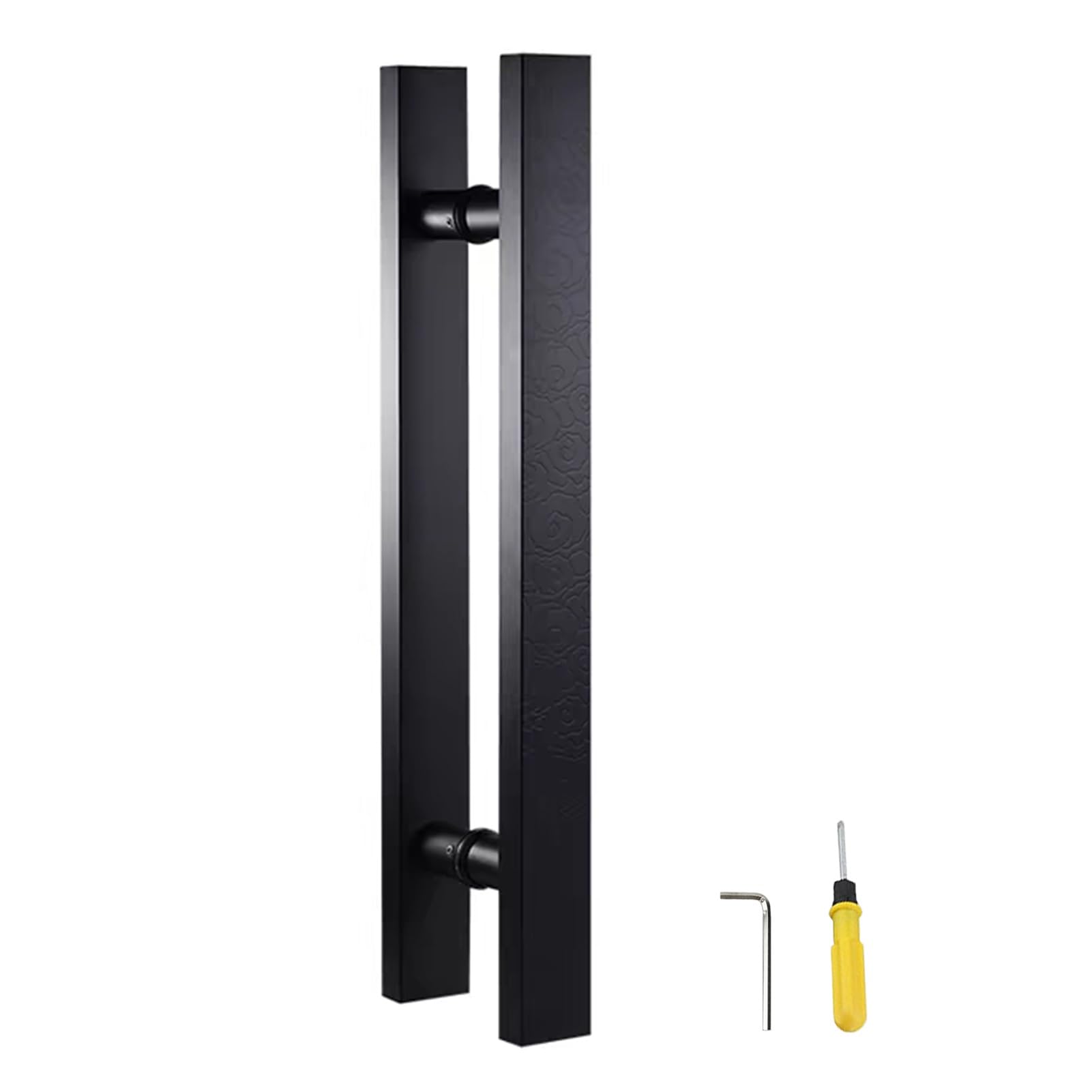 Poignée de Porte coulissante rétro en Bois et Verre – Longue poignée coulissante en métal Noir Mat avec Motif Nuage de Bon augure pour Portes commerciales, 60 cm (23,6")