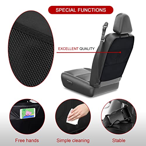 Rückenlehnenschutz Auto 2 Stk Autositz Schutz Rückseite Kinder und Organizer mit 2 Großen Taschen zum Aufbewahren von Kindersachen,Kick-Matten Schutz