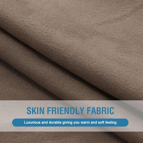 H.VERSAILTEX Fleece Couch Cushion Covers Stretch Chair Covers for Living Room Armchair Sectional Couch Covers Comfortable and Durable Fabric(1 Seater Cushion Cover, Taupe) - image 3