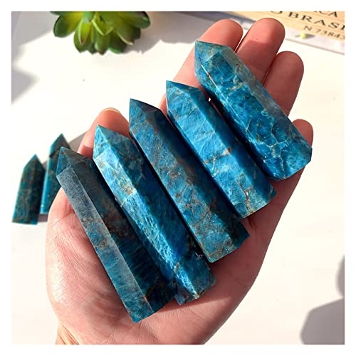 Cristal natural áspero curación natural cristal azul apatita varita reiki 4