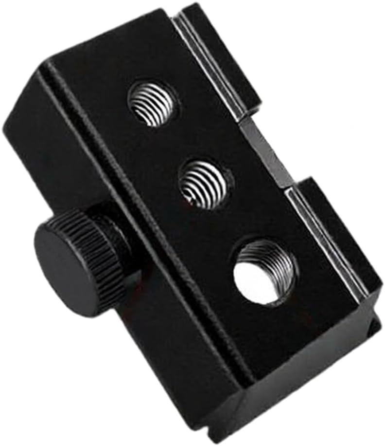 Table Clip Slider Camping, Aluminum Alloy Slide with 3 Holes (6mm/1/4"/8mm) Lamp & Accessories, Quick Install Base Outdoor Picnic, Black(black)