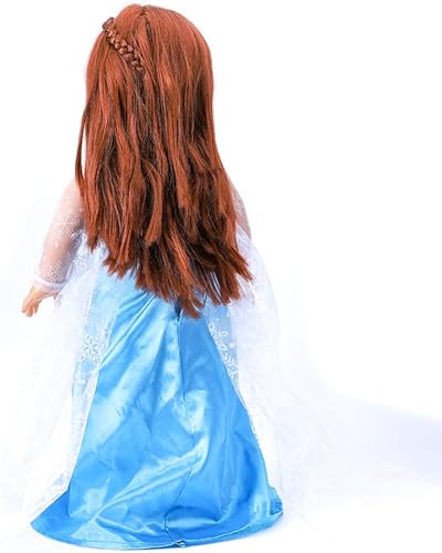 Miniatura 5 de Ropa de muñeca de 18 pulgadas para niña, disfraz de princesa para muñecas de 18 pulgadas (Elsa-1)