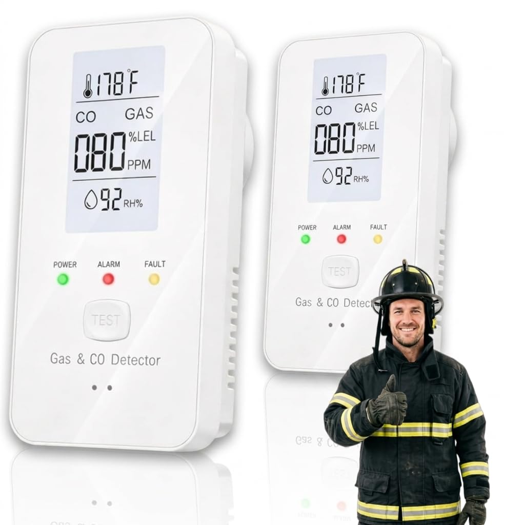 2026 Steadfast Haven Pro 4-in-1 Detector, with HD Digital Display - Protect Your Home with Haven, Easy Setup, Plug Play, Energy-Efficient Design, for Home, Rv, Hotel (2PCS)