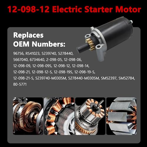Motor de Arranque para Motor Kohler 12.5HP 13HP 14HP 15HP 17HP 20HP Serie 12-098 Reemplaza OE# 12-098-12, 12-098-19, 12-098-19S, 12-098-21, 12-098-21S, SM52397, SM52784, 5239740 miniatura 3