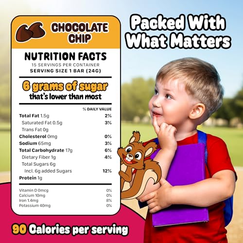 Image of Snakkidz Organic Granola Bars, Chocolate Chip, Seed oil free, 15 Bars | Nut-Free & Allergen-Free, Low Sugar Per Serving, Made with Avocado Oil, Individually Wrapped, On the Go Kid's Snack