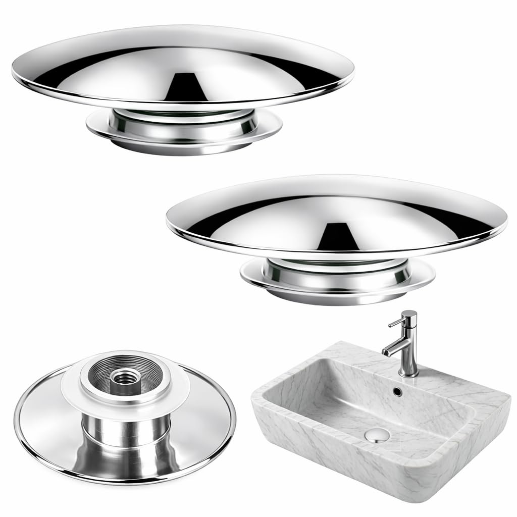 ACKKOR 2 Pcs Universal Pop Up Sink Plug Replacement, 66mm Easy Bathroom Sink Plug Replacement Pop Up Sink Waste Stopper for Bathroom Drain