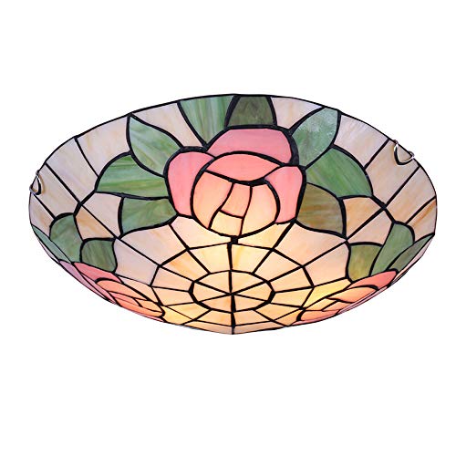 Plafonnier LED pour couloir de haute qualité, plafonnier rond en vitrail fait à la main