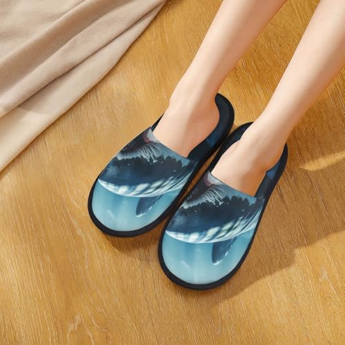 3d Realistic Shark Print House Slippers For Women And Men,Soft Slippers With Memory Foam,Non-Slip Indoor Home Shoes4