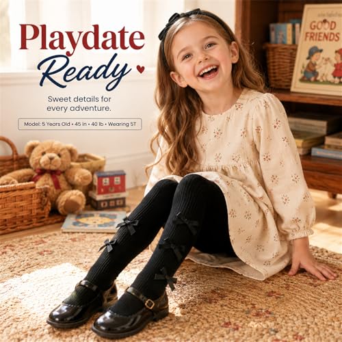 Image of VIKITA Girls tights Cotton Leggings in Spring fall winter stripe socks for girls 3-8 years