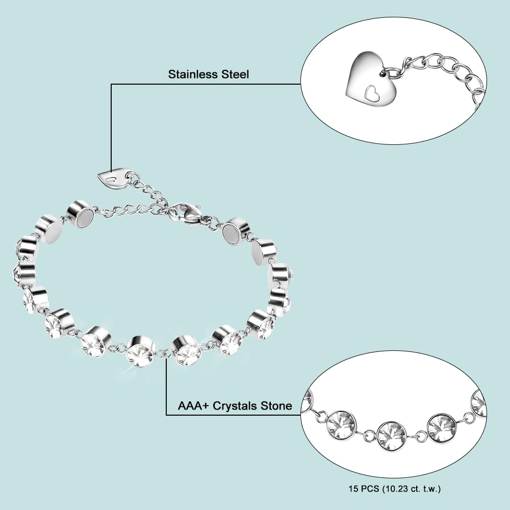 JEROOT Bracelet magnétique pour femme, bracelet amincissant en acier titane