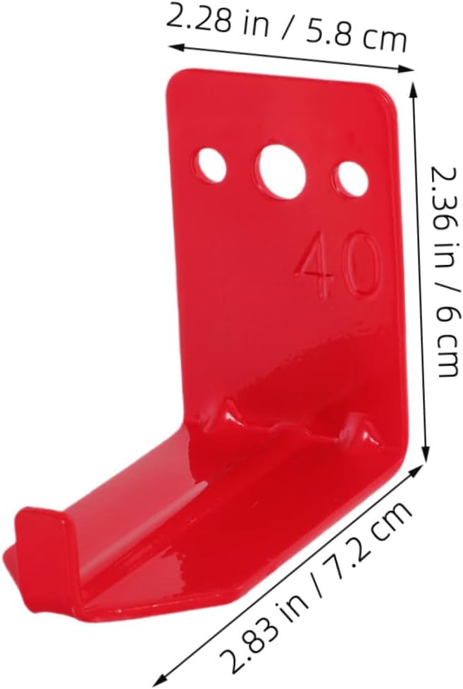 12pcs Fire Extinguisher Wall Mount Brackets with Screws and Gaskets for 40 Lbs Dry Chemical Extinguisher, Heavy Duty Red Metal Wall Hook Rack for Industrial and Facility Safety