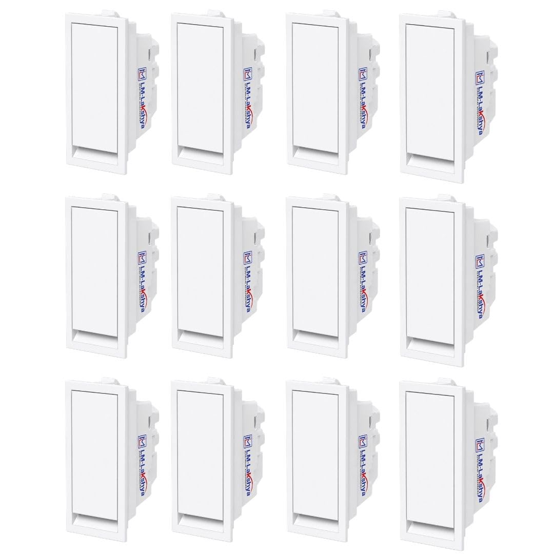 LM Lakshya 10A Universal 1 Way Switch for Home and Office Pack of 12 | Pack of 6, White Finish, Modular Design, Easy Installation-picture-17