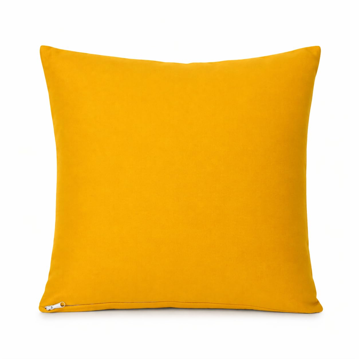 Dekoratives Kissen, abnehmbarer Bezug, 45 x 45 cm aus Polyester, Dekokissen mit waschbarem Bezug und Reißverschluss, ideal für Sofa, Terrasse und Garten (Ockergelb)