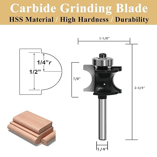 Miniatura 16 de TAIWAIN - Juego de brocas para enrutador, vástago de 1/2 pulgada, 10 unidades, panel biselado elevado para carpintería, herramienta de fresado