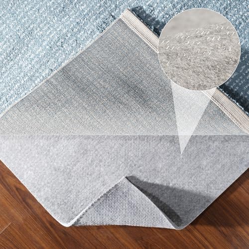 Almohadilla antideslizante de doble cara con agarre para alfombras, 2 x 6 pies, 1/4 pulgadas de grosor, fieltro de doble superficie para alfombras de área y suelos de madera dura, acolchado