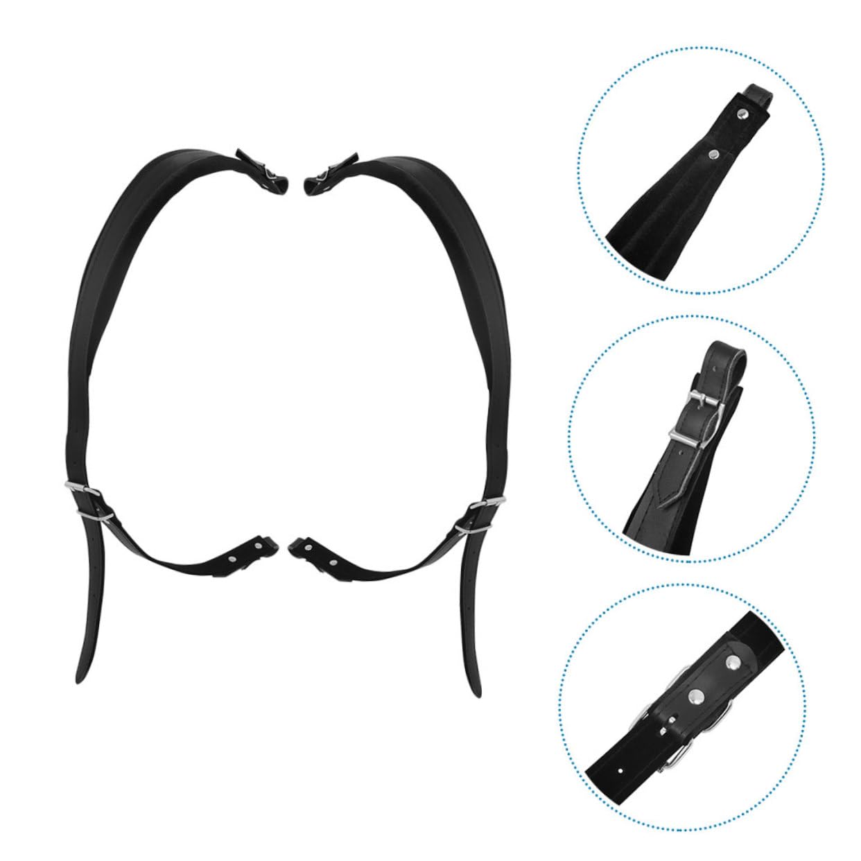 Cinturino per Fisarmonica in Finta Pelle Nero Tracolla Regolabile per Fisarmoniche da Bottoni Bassi Accessorio Comodo e Durevole per Musicisti di Viaggio