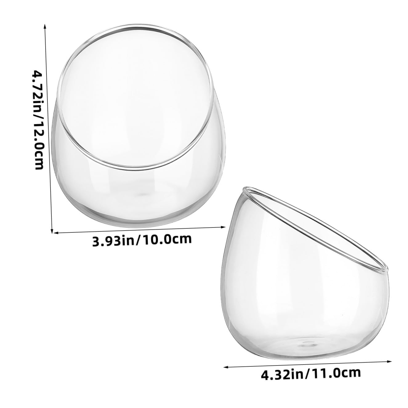 Terrario de Vidrio con Boca Inclinada para Plantas y Musgo, Maceta Decorativa Versátil y Elegante para Interiores y Centros de Mesa