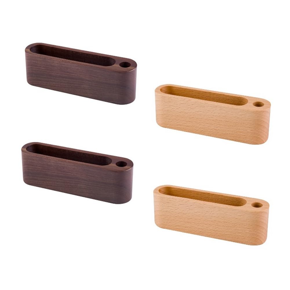 Osmond Business Card Holder Wooden Organizer Office Desk Name Card Display Stand with Pen Slot Memo Pad Cards Stand